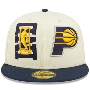 Men's Indiana Pacers New Era Cream/Navy 2022 NBA Draft 59FIFTY Fitted Hat Cap